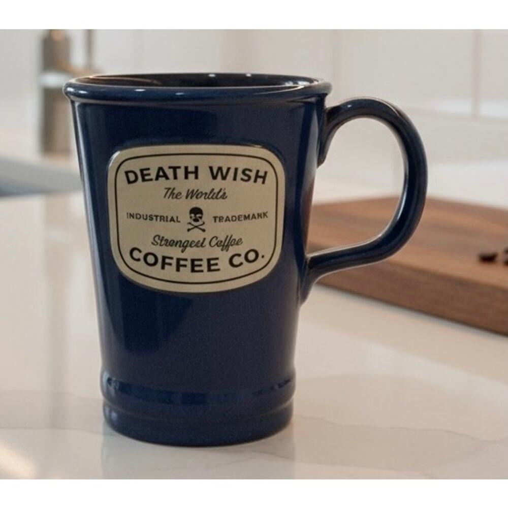 Death Wish Coffee Co. by Deneen Pottery dark navy blue glaze